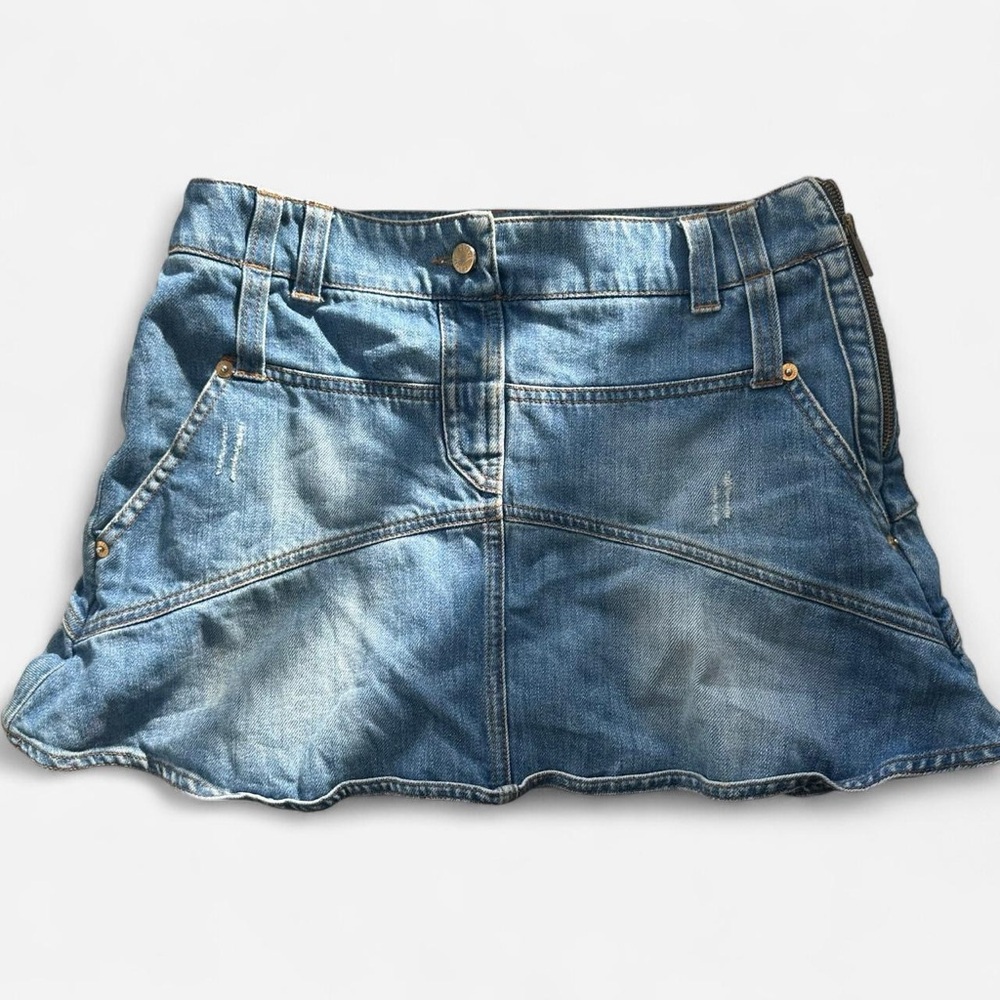 Roberto Cavalli Blue Denim Mini Skirt